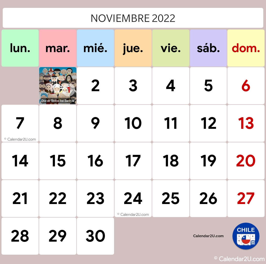 Calendar2U: Chile Calendar