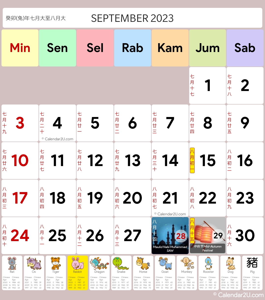 Indonesia (Chinese Lunar) Calendar
