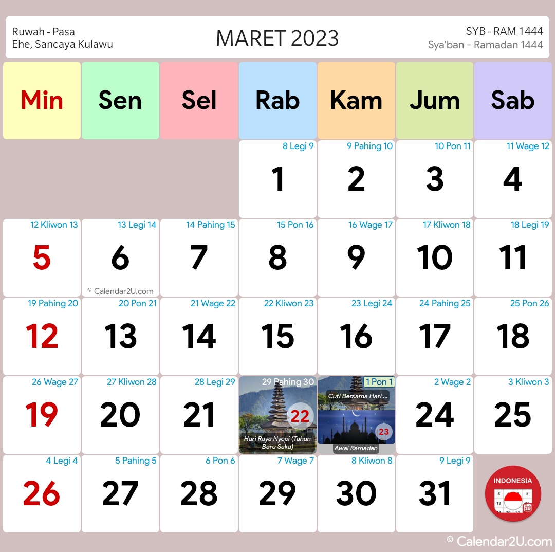 Indonesia Calendar