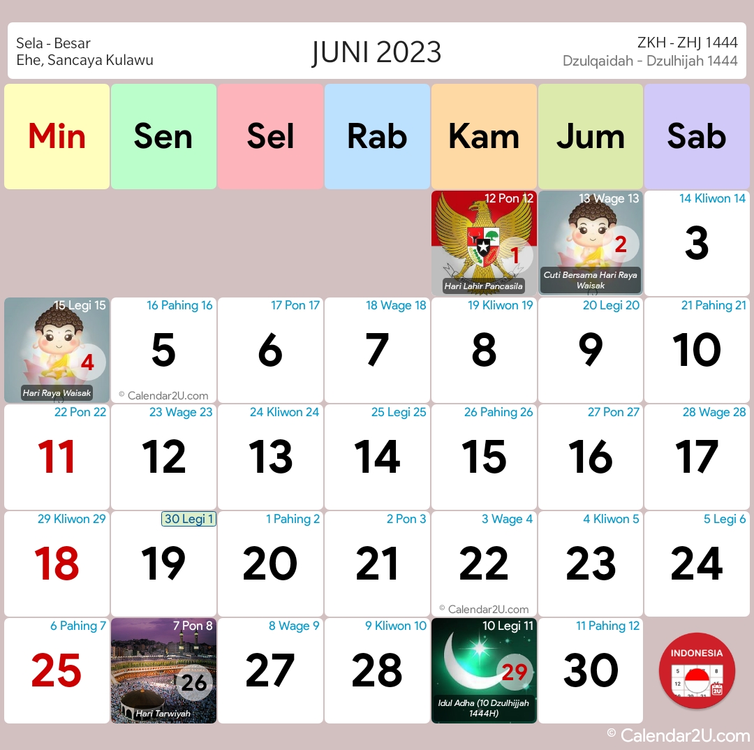 Indonesia (Indonesia) Calendar