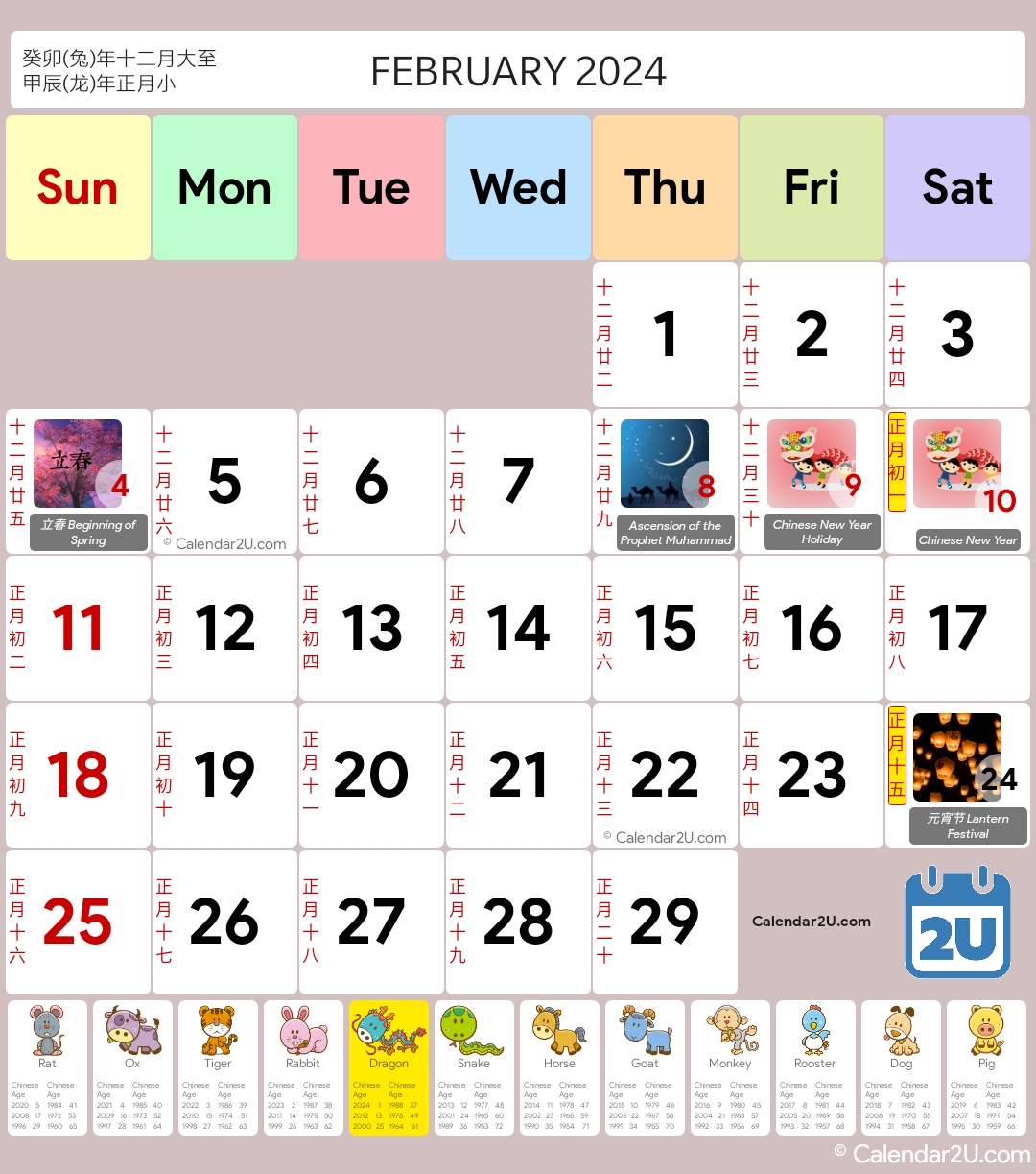 Indonesia - Lunar Cina Calendar