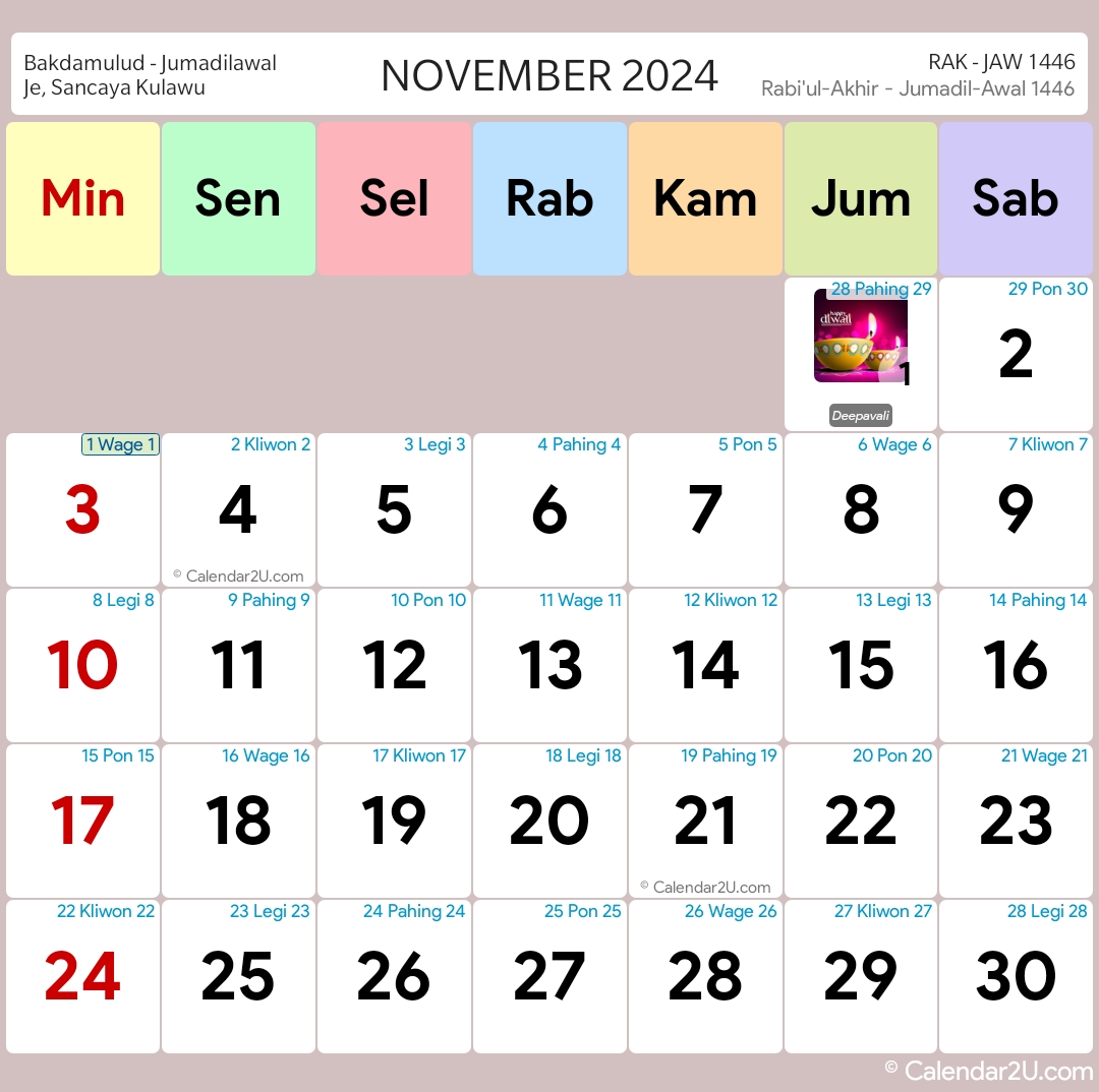 Indonesia Calendar