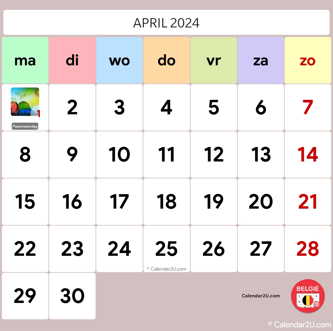Belgien (Belgium) Calendar