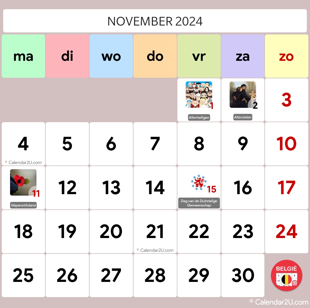 Belgium Calendar