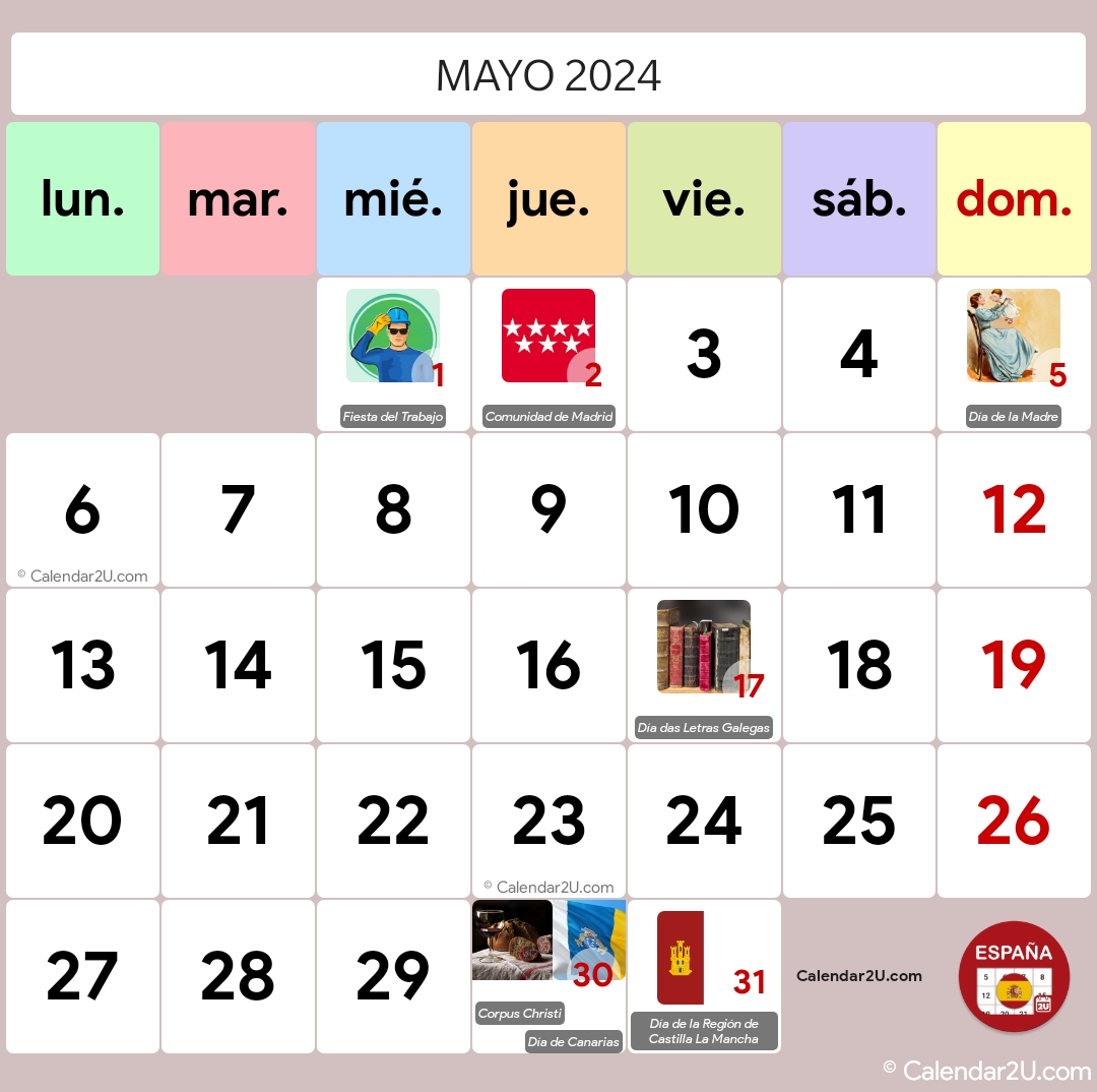 España (Spain) Calendar