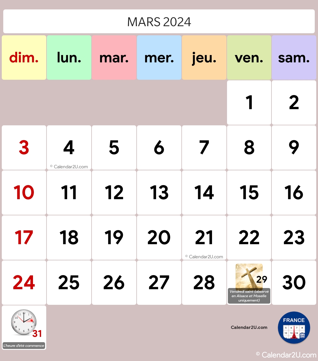 France (France Calendar