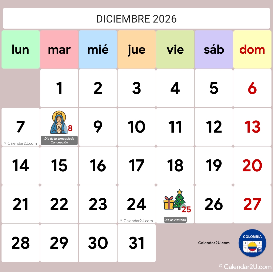 Calendar Image 2026 12