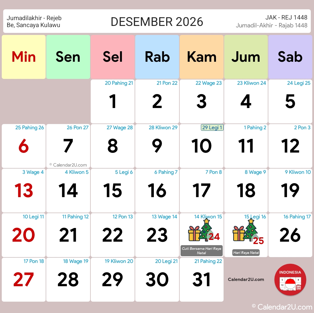 Calendar Image 2026 12