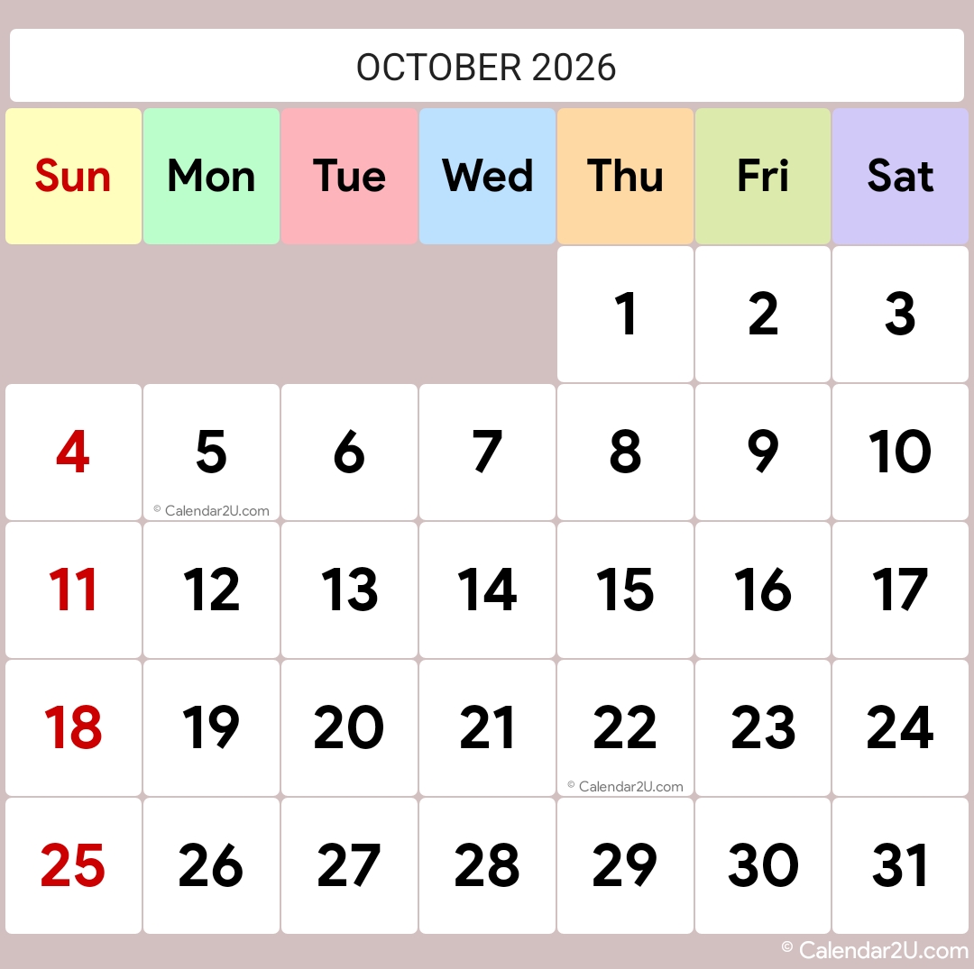 Calendar Image 2026 10